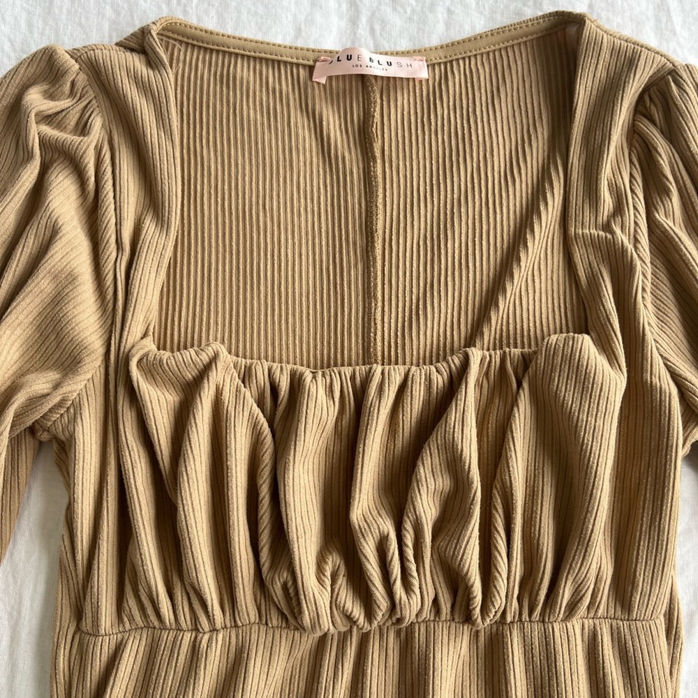 Brown Long Sleeve Dress
